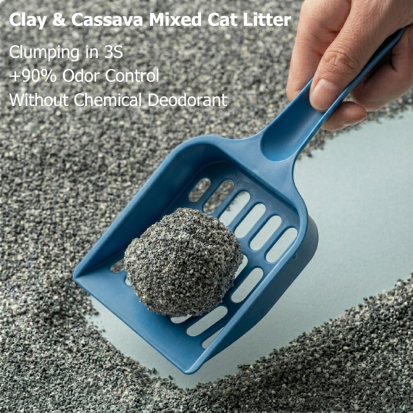 Bentonite and cassava mixed cat litter