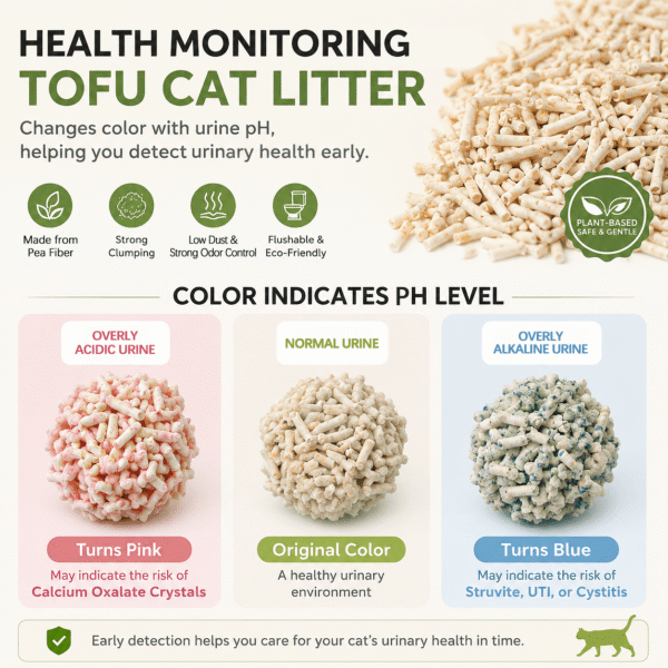 Tofu health monitoring cat litter