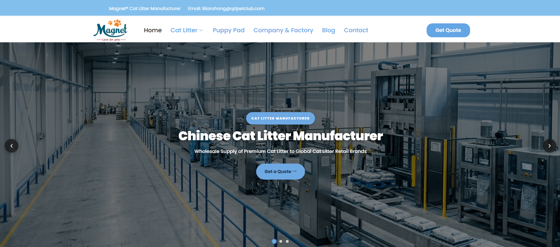 Cat litter manufacturing and wholesale factory production floor