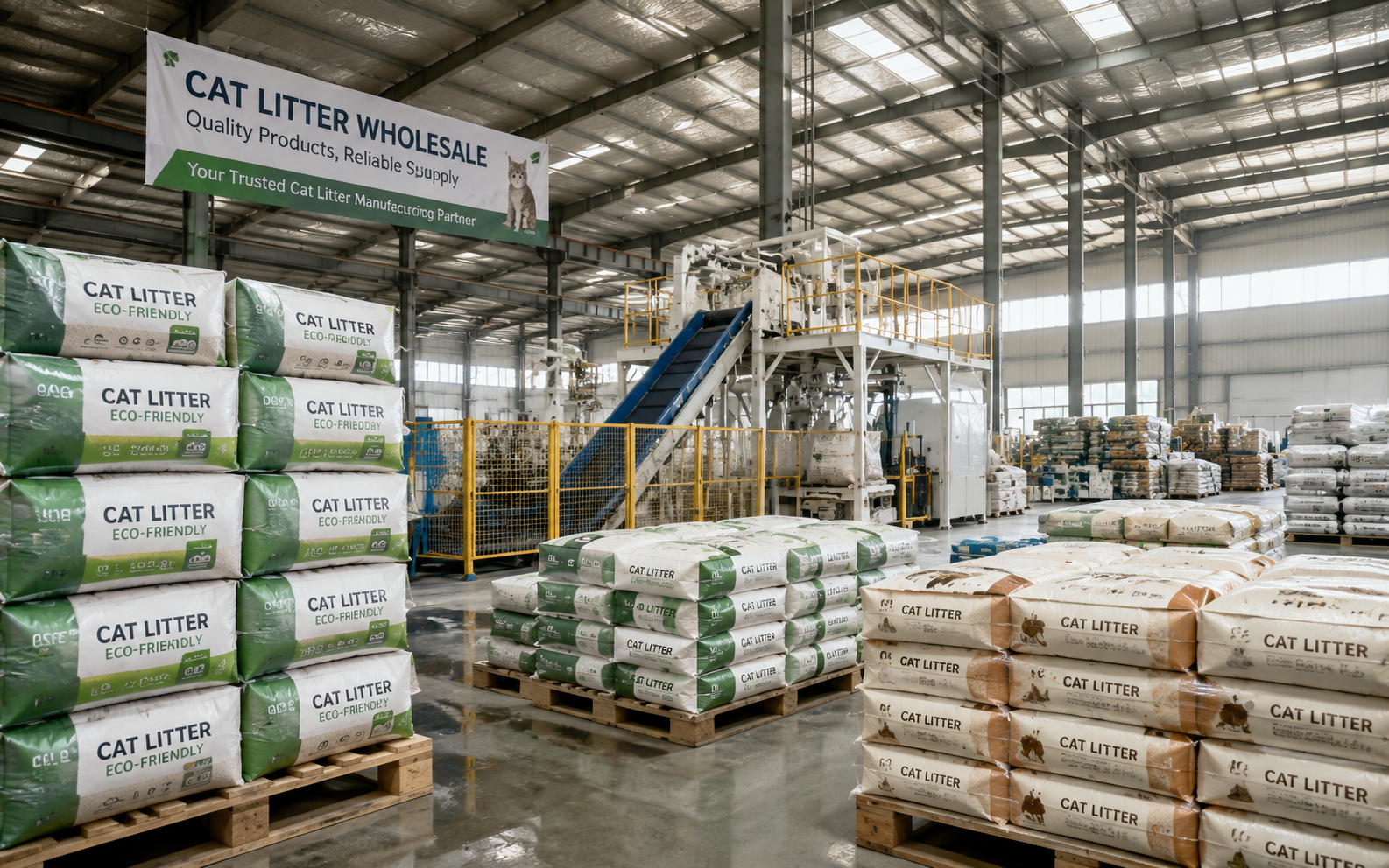 Cat litter wholesale supply in branded private label packaging