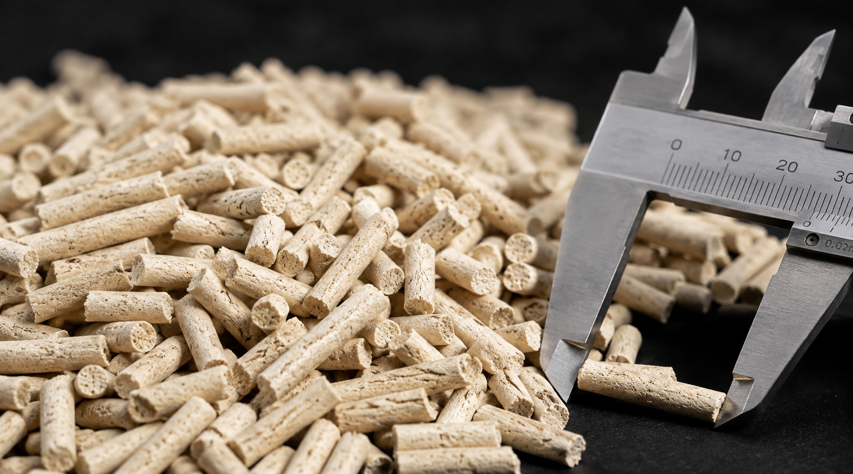Macro view of extruded tofu cat litter pellets showing uniform size and fiber structure